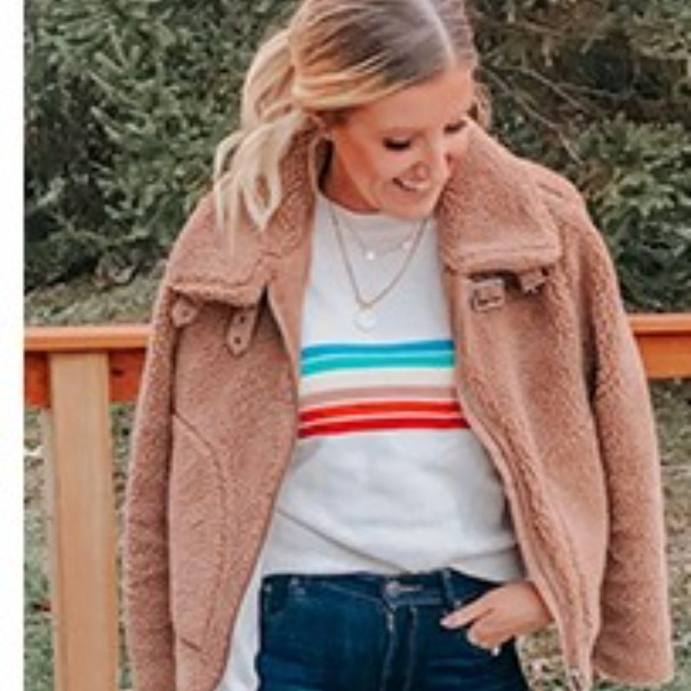 Cutest Long Sleeved Rainbow Striped Sweater